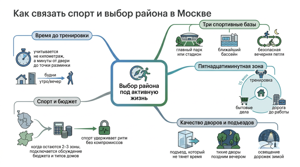 Как связать спорт и выбор района